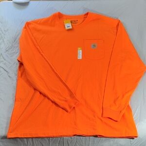 NEW Carhartt Bright Orange Pocket Tee